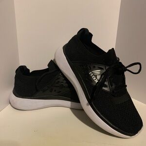 RBX Men's Black Mesh with Silver Logo Athletic Shoes Slipon and Tie GUC (copy)